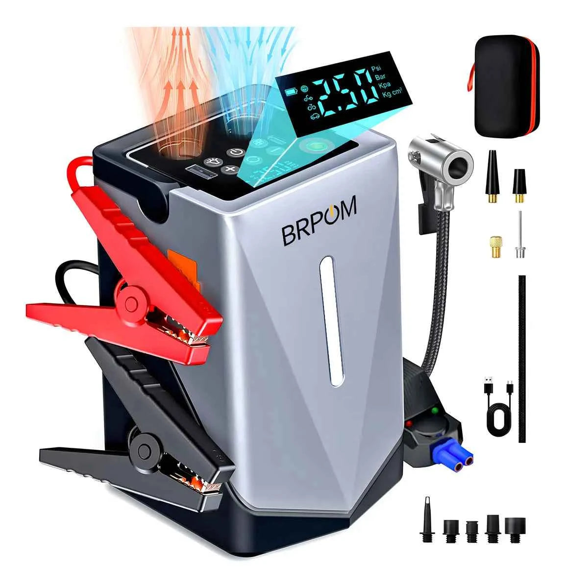 Powerbank Booster de Batterie avec Gonfleur de Pneu – Voiture, Moto & Autres Véhicules