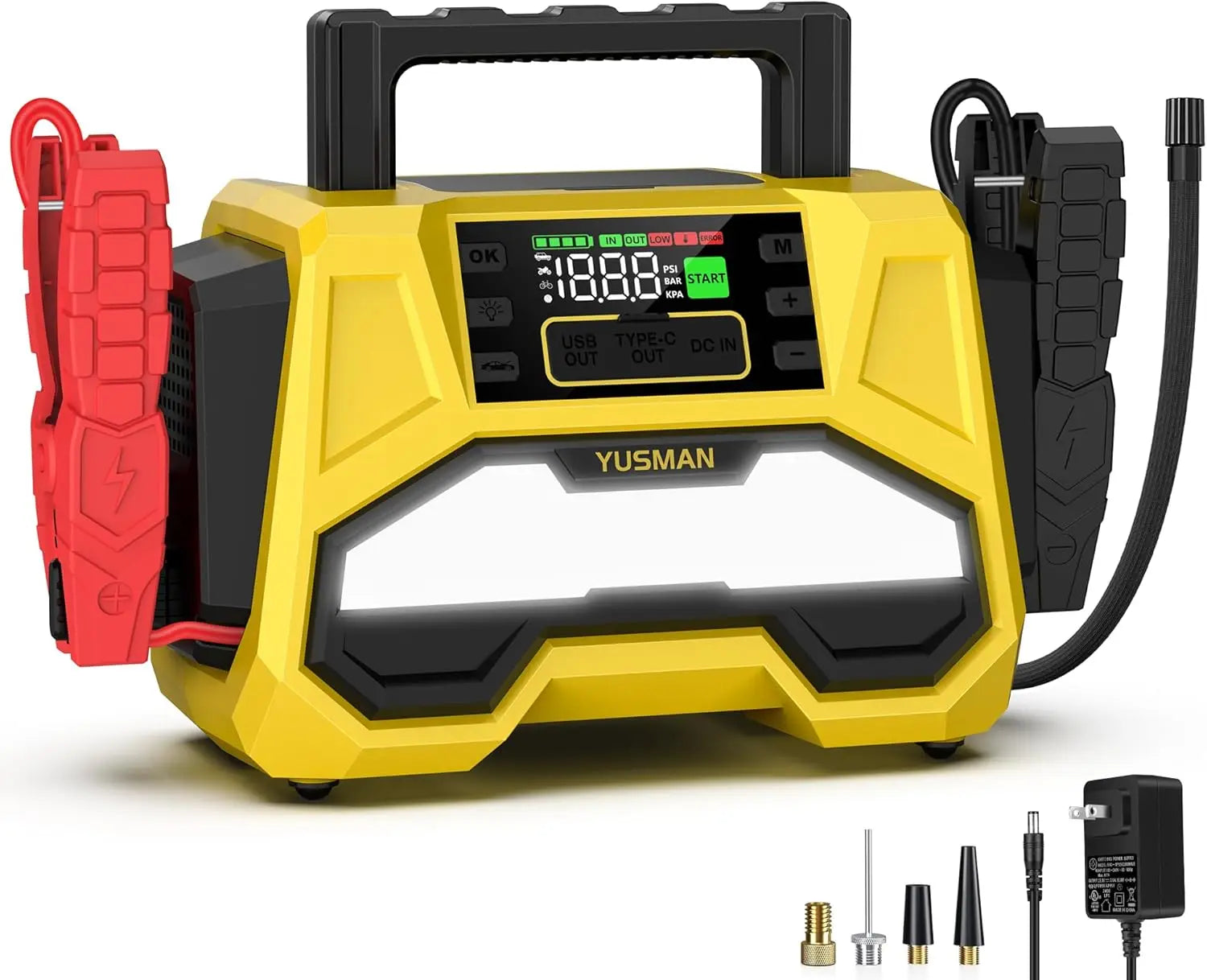 Powerbank Booster de Batterie avec Gonfleur de Pneu pour Poids Lourds