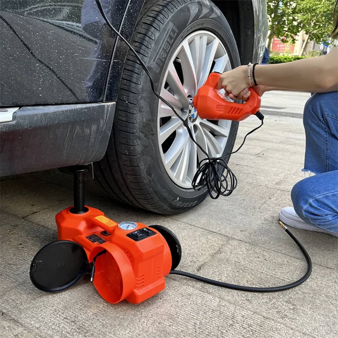 Kit de Changement de Pneu de Voiture – Cric Hydraulique, Clé à Choc & Gonfleur de Pneu