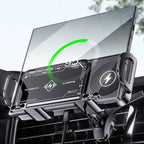 Support de Téléphone Voiture Rotatif Automatique 2-en-1 – Chargeur Sans Fil Rapide 15W